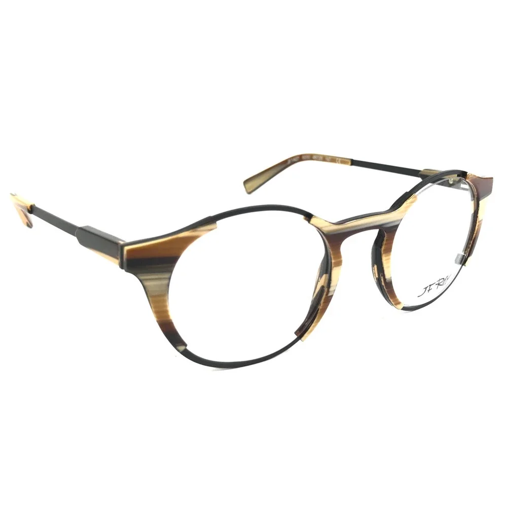 J.F. Rey Eyeglasses Frames JF1427 9200 Horn Black Brown Striped 48-20-147